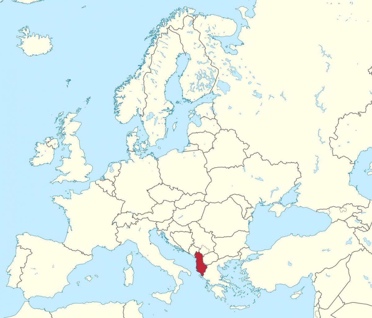 žemėlapis Albanijos dėl europos