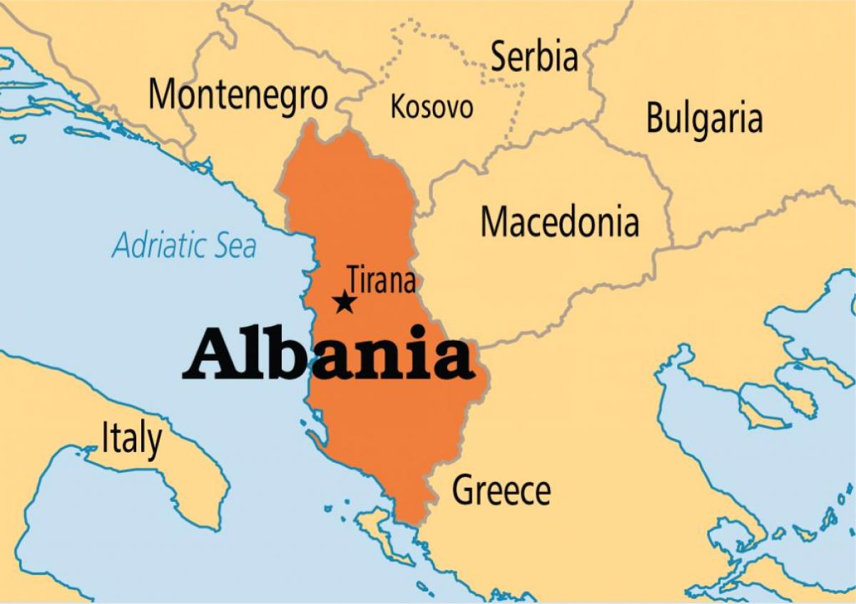 žemėlapis iš tiranos (Albanija