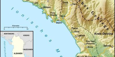 Žemėlapis albanų rivjeras