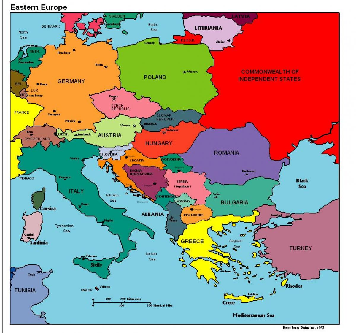 europos žemėlapis, kuriame Albanija