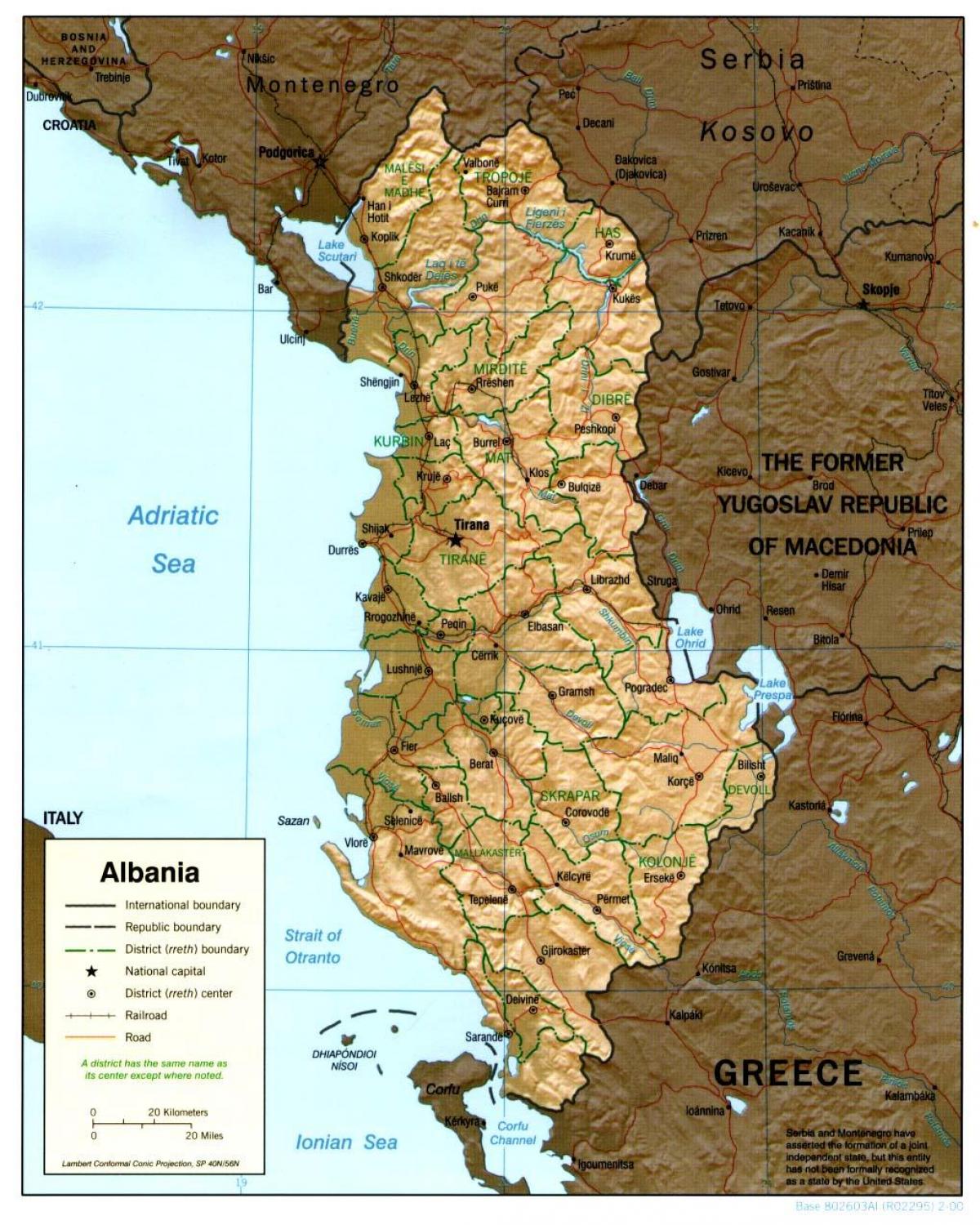 Albanijos senas žemėlapis