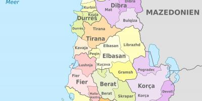 Žemėlapis Albanijoje politinė
